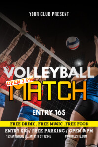 Volleyball match poster template