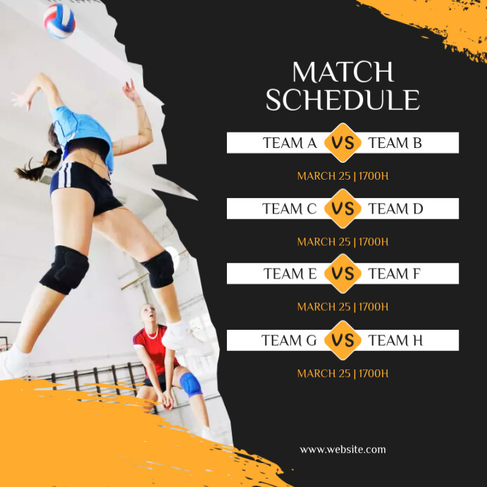 volleyball match schedule Template PosterMyWall