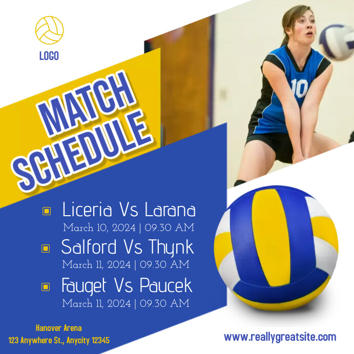 Volleyball match schedule Template PosterMyWall