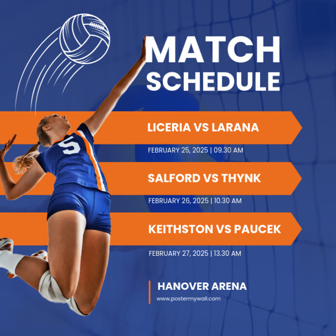 volleyball match schedule template PosterMyWall