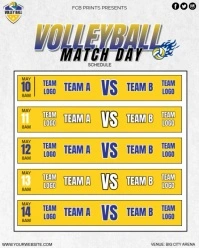 volleyball math day schedule Instagram Portrait template