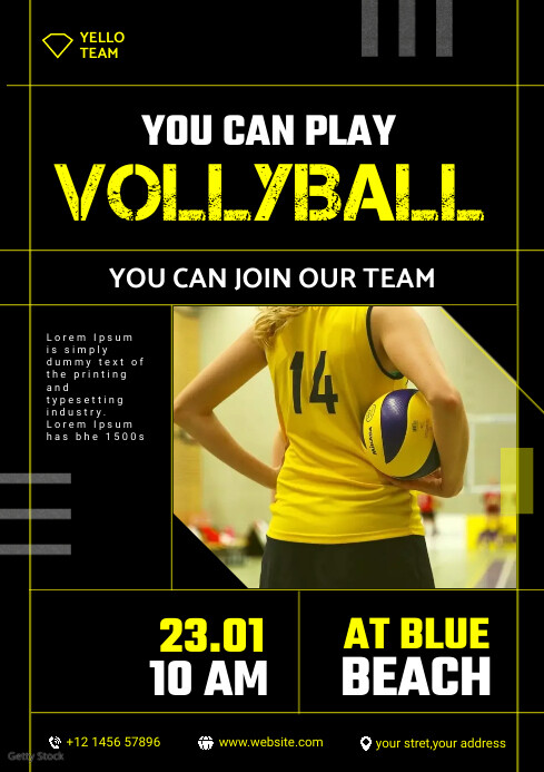 Volleyball Poster Template PosterMyWall