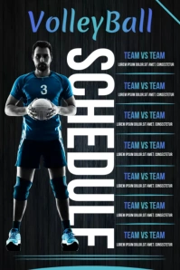 Volleyball schedule Poster template