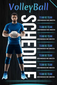 Volleyball schedule Poster template