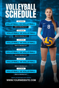 Volleyball schedule Poster template