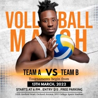 volleyball template, sports, volleyball flyer Instagram Post