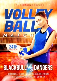 volleyball template, sports, volleyball flyer A5