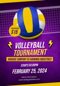 Volleyball Tournament Ads A3 template