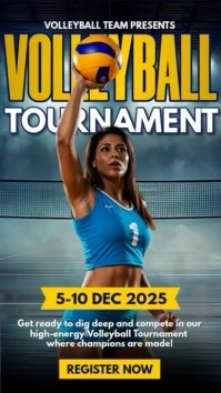 Volleyball Tournament Ads Instagram-reel template