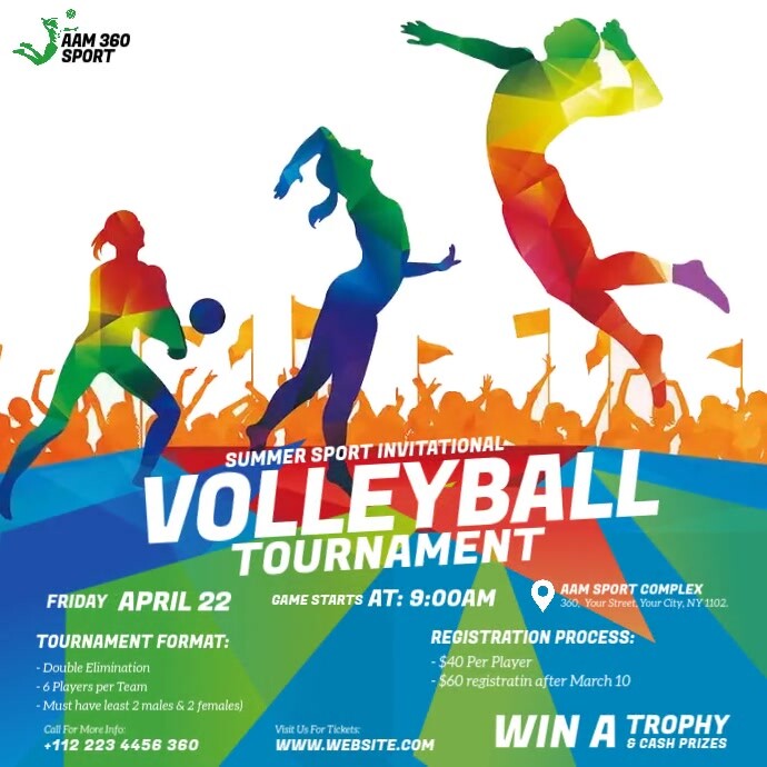 Volleyball Tournament Instagram Plasing template