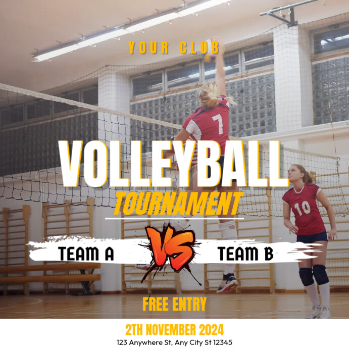 Volleyball tournament Instagram Post template
