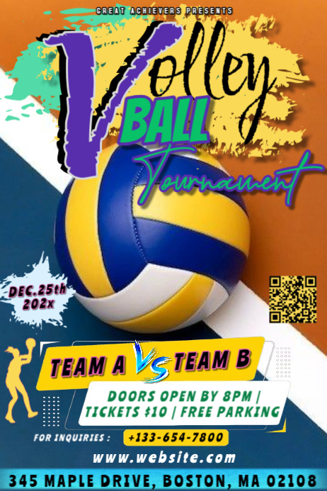Volleyball Tournament Posters Template | PosterMyWall