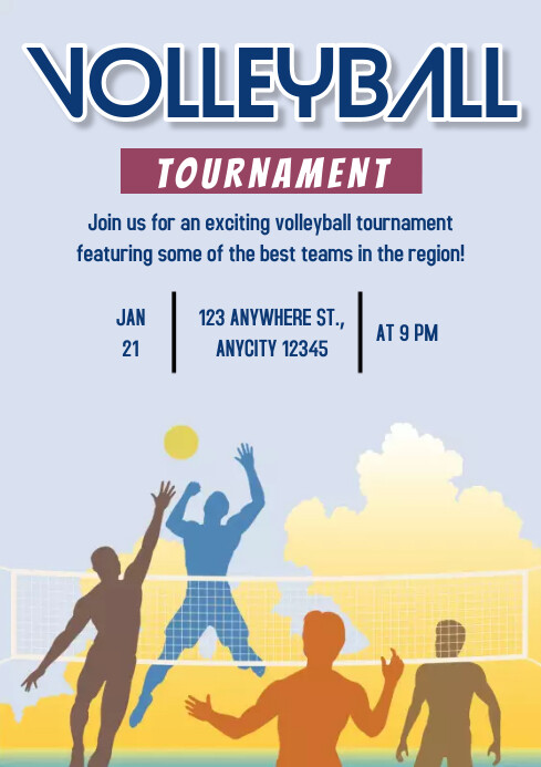 Volleyball Tournament Template | PosterMyWall Volleyball Tournament Template | PosterMyWall