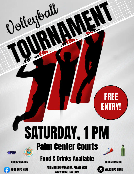 Tournament Week Lettering VOLLEYBALL TOURNAMENT Template | PosterMyWall