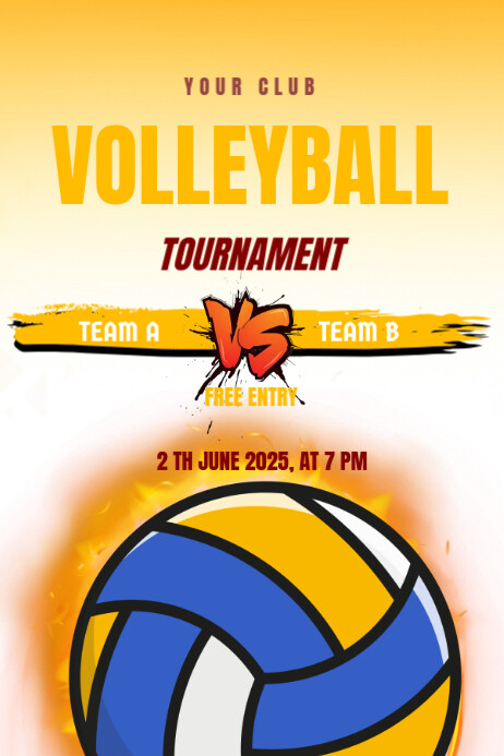 Volleyball tournament Template | PosterMyWall
