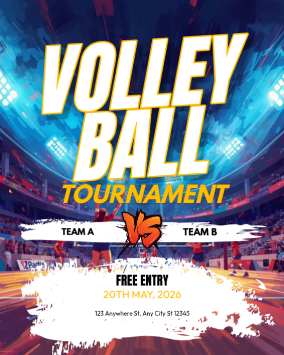 Volleyball tournament Template | PosterMyWall