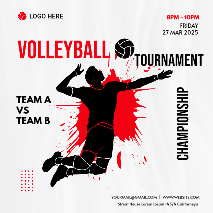 Volleyball Tournament Template PosterMyWall