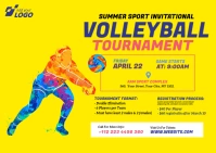 Volleyball Tournament Kartu Pos template