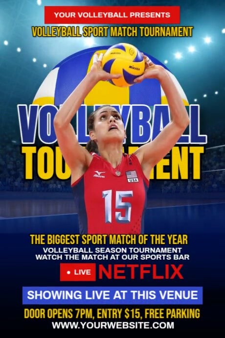 Volleyball tournament Template | PosterMyWall