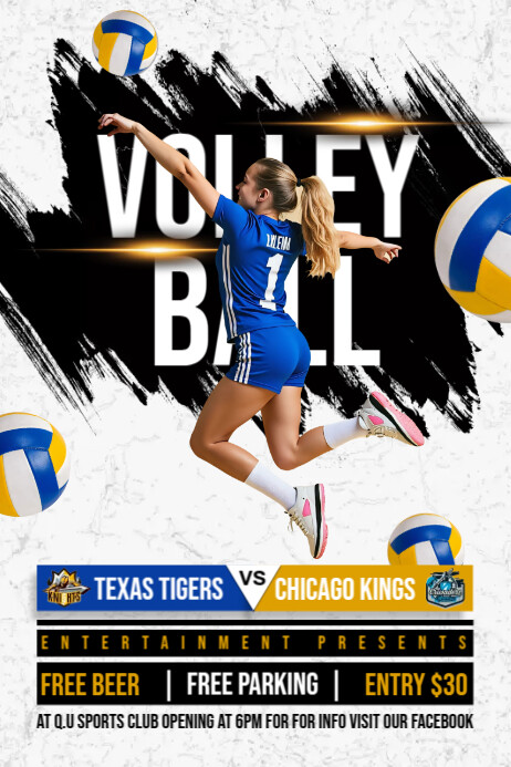 Volleyball tournament Template | PosterMyWall