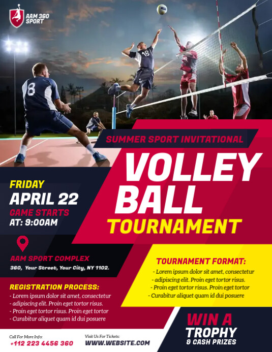 Copy of Volleyball Tournament Flyer PosterMyWall