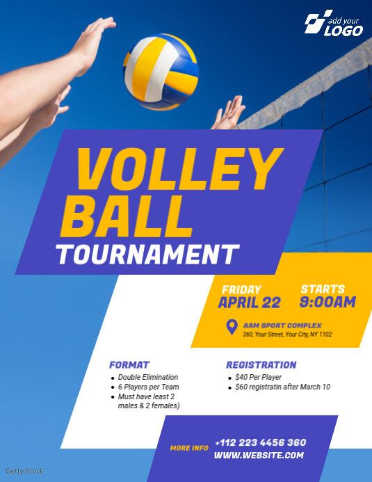 Volleyball Tournament Flyer Template PosterMyWall