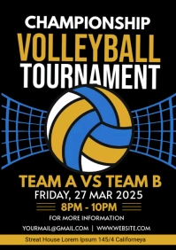 Volleyball Tournament Flyer A3 template