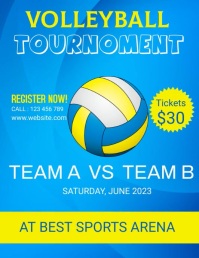 Volleyball tournament flyer template | PosterMyWall