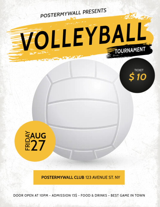 volleyball Tournament Flyer Template PosterMyWall