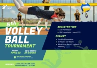 Volleyball Tournament Postcard template