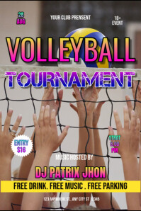 Volleyball tournament poster template