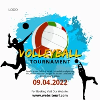 VolleyBall Tournament Poster Square (1:1) template