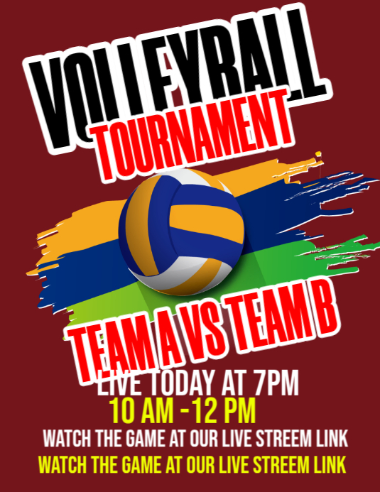Plantilla de VOLLEYBALL TOURNAMENT POSTER | PosterMyWall