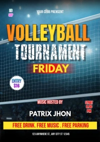 volleyball tournament poster A3 template