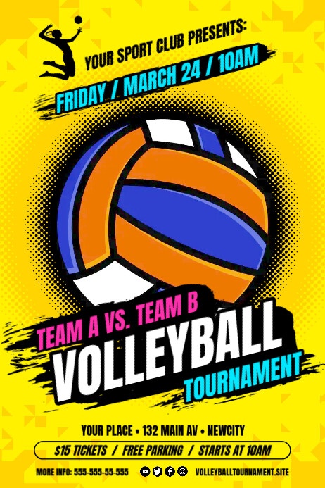 Volleyball Tournament Poster Template | PosterMyWall