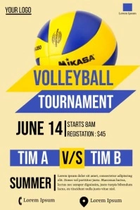Volleyball tournament poster template