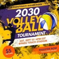 Volleyball tournament poster social media Instagram-opslag template
