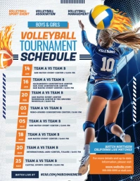 Volleyball Tournament Schedule Template Volante (Carta US)