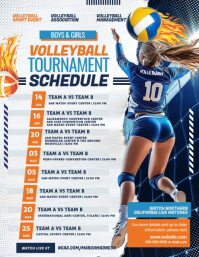 White Volleyball Tournament Flyer Template