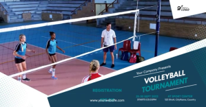 Volleyball Tournament Video Template Facebook Shared Image