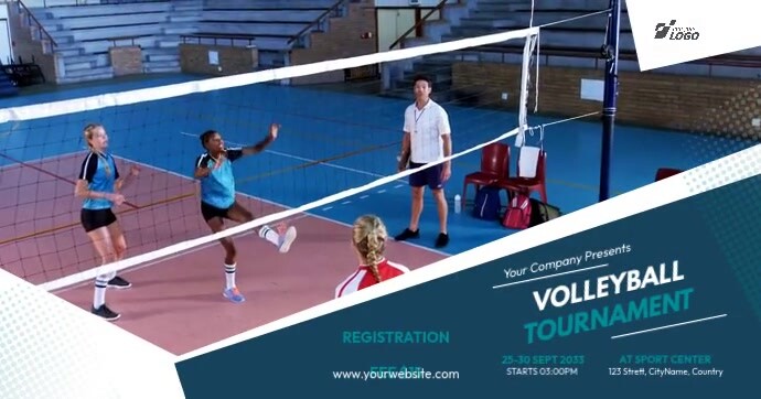 Volleyball Tournament Video Template Imagem partilhada do Facebook