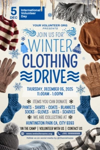 Volunteer Day Clothing Drive Camp Template Poster