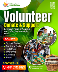 Volunteer program donate Charity Donation Drive activity event invitation flyer template online post Instagram Portrait