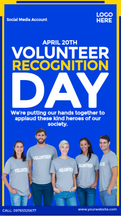 Volunteer Recognition Day Design Instagram Story template