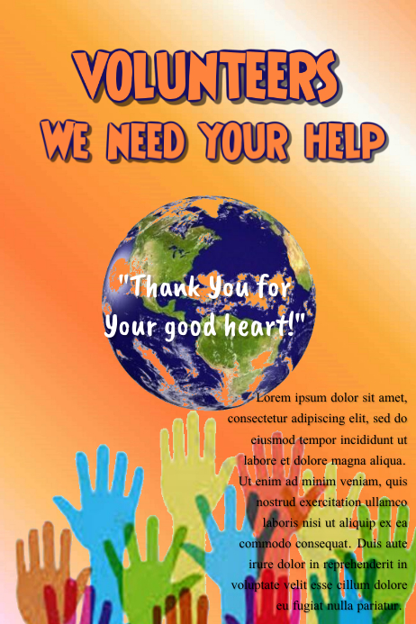 Volunteers - we need You Template | PosterMyWall