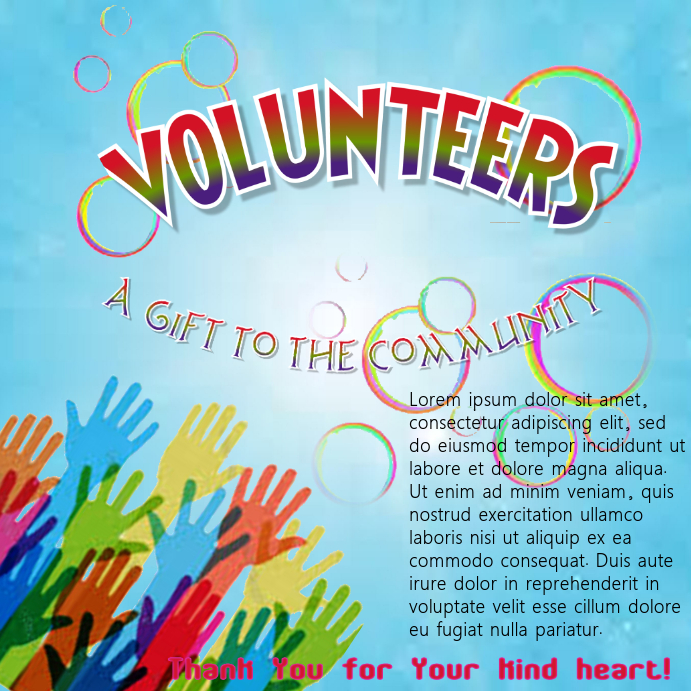 Volunteers - a gift to the community Instagram Post template