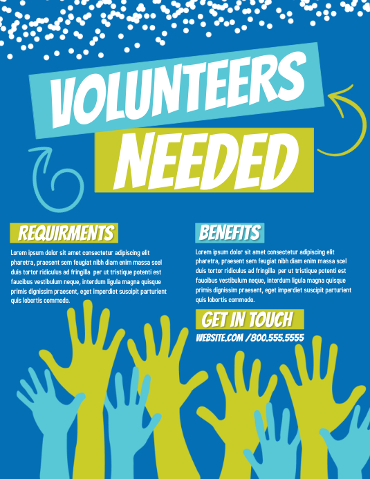 volunteers needed Template PosterMyWall