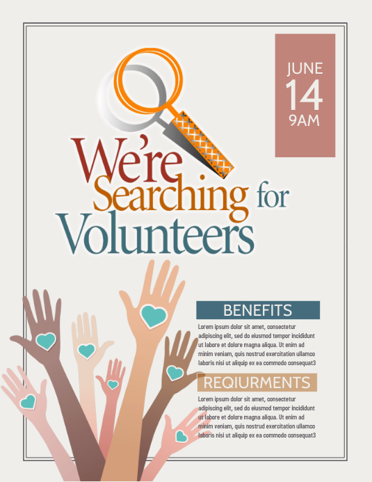 volunteers needed Template PosterMyWall