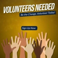 Volunteers Needed Social Media Post Template – Charity & Nonprofit Call to Action Square (1:1)