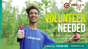 绿色 Volunteer Recruitment Facebook-covervideo Template